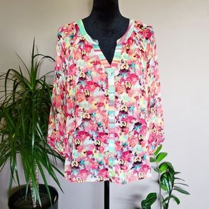 New womans colorful flowy blouse